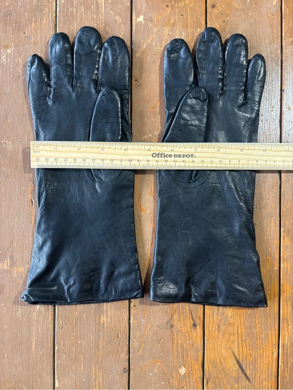 Gimbals Italian Black Leather Dress Gloves - Classic Lined Formal Long Gloves